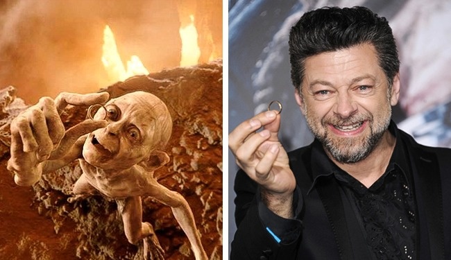 Gollum (Andy Serkis) - Andy has played the primate Caesar in the movie Rise of the Planet of the Apes, King Kong in the movie of the same name, and also numerous computer game characters.