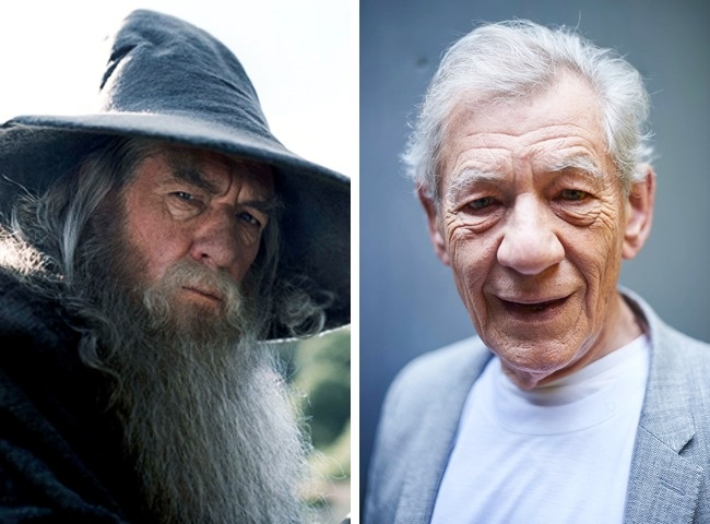 Gandalf (Ian McKellen) - Ian McKellen first starred in movies in the 1970s, but he became particularly well known in the 1990s. His most famous roles were as Nicholas II in the movie Rasputin and as Magneto in the movie adaptations of the X-Men comic books. In 1989 he was knighted by Queen Elizabeth II.