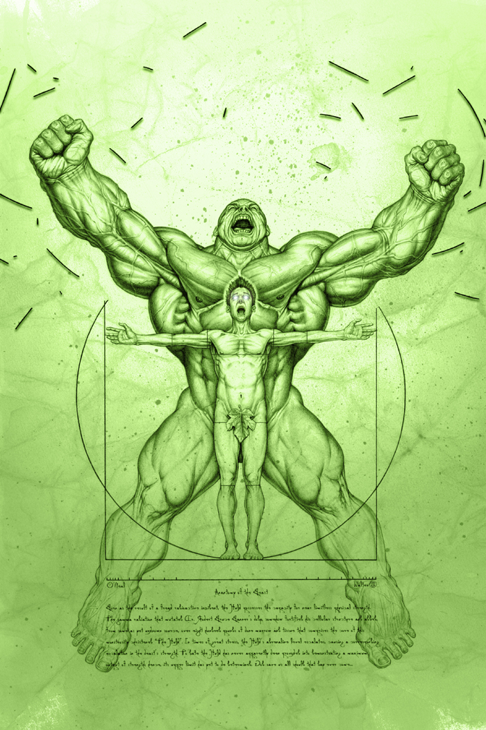 hulk fan art vitruvian hulk -