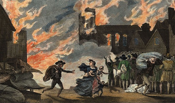 scenes from the great fire of london