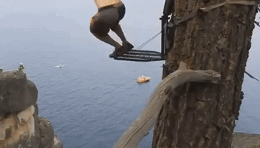 people are awesome gif of extreme cliff jumping