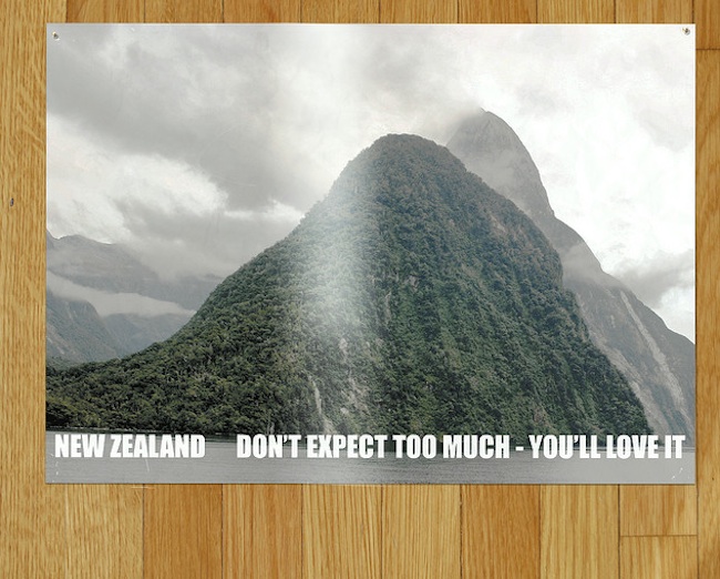 flight of the conchords new zealand tourism poster - New Zealand Don'T Expect Too Much You'Ll Love It