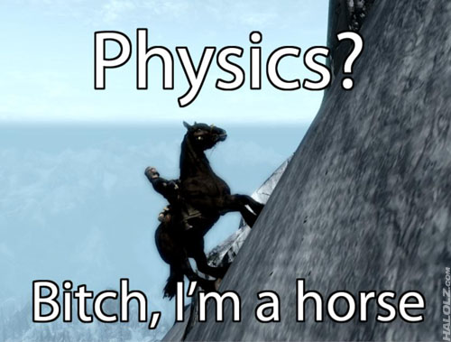 skyrim horse meme - Physics? Bitch, I'm a horse H