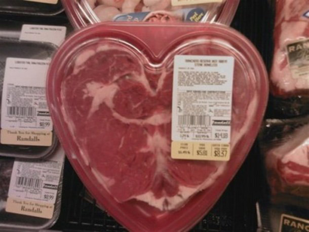 Heart Shaped Steak for her to cook for you