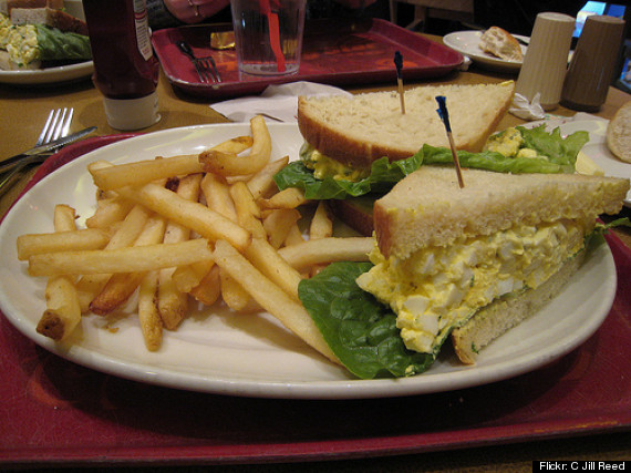 egg salad sandwich with french fries - Flickr C Jill Reed