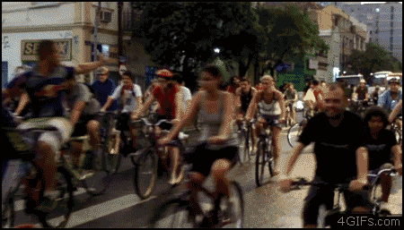 car running over cyclists gif - 4GIFs.com