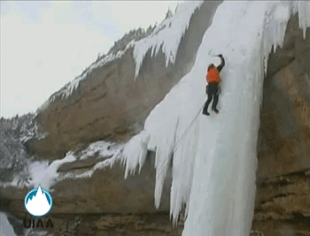 ice climbing gif