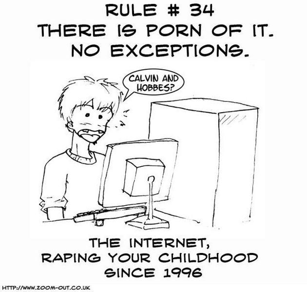 Webcomic of the earliest examples of use of the expression Rule 34, often attributed with coining the term for the meme.