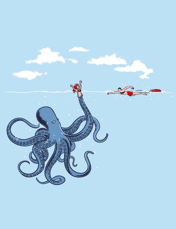 funny octopus illustrations