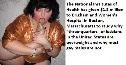 photo caption - The National Institutes of Health has given $1.5 million to Brigham and Women's Hospital in Boston, Massachusetts to study why "threequarters" of lesbians in the United States are overweight and why most gay males are not.
