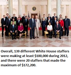 president cabinet - Overall, 139 different White House staffers were making at least $100,000 during 2012, and there were 20 staffers that made the maximum of $172,200.