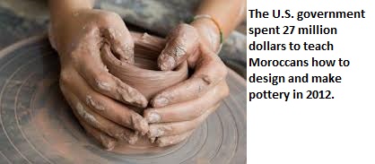 making pottery - The U.S. government spent 27 million dollars to teach Moroccans how to design and make pottery in 2012.
