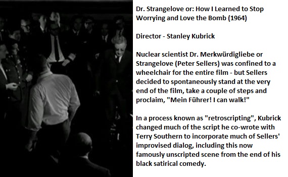 presentation - Dr. Strangelove or How I learned to Stop Worrying and Love the Bomb 1964 Director Stanley Kubrick Nuclear scientist Dr. Merkwrdigliebe or Strangelove Peter Sellers was confined to a wheelchair for the entire film but Sellers decided to spon