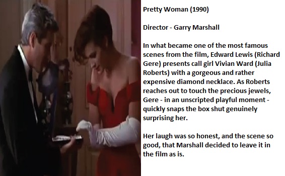 shoulder - Pretty Woman 1990 Director Garry Marshall In what became one of the most famous scenes from the film, Edward Lewis Richard Gere presents call girl Vivian Ward Julia Roberts with a gorgeous and rather expensive diamond necklace. As Roberts reach