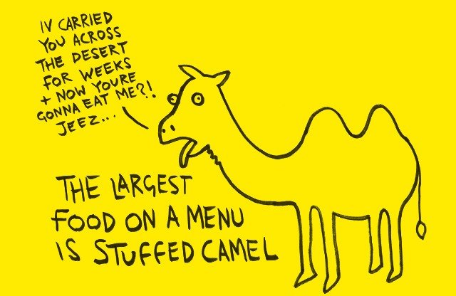 arabian camel - Iv Carried You Across The Desert For Weeks Now Youre Gonna Eat Me?1 Jeez... The Largestmenu Soroll Food On A Menu Is Stuffed Camel