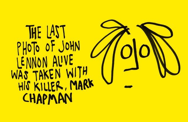 cartoon - The Last Photo Of John Lennon Alive Was Taken With His Killer, Mark Chapman