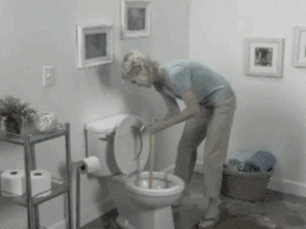 plunging toilet gif
