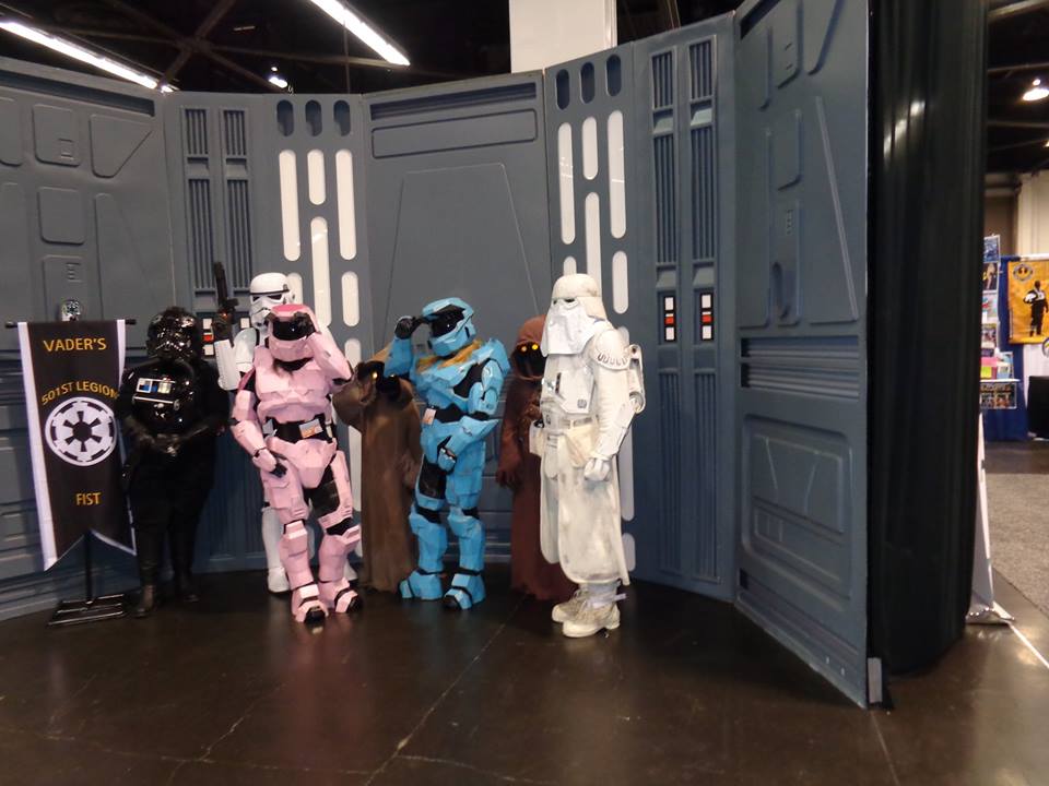 The Halo Girls posing with some of the guys from the 501st Legion