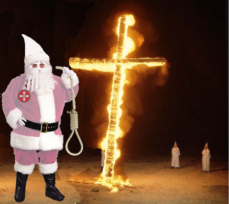 Here is the Santa we all know, holding a noose.