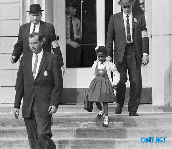 Ruby Bridges Hall - the first African-American child to attend school for whites in the southern states of America