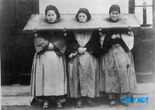 Three women accused of witchcraft, China, in 1922
