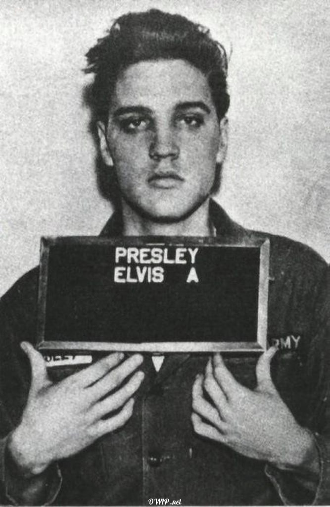 Arrested Elvis Presley mugshot