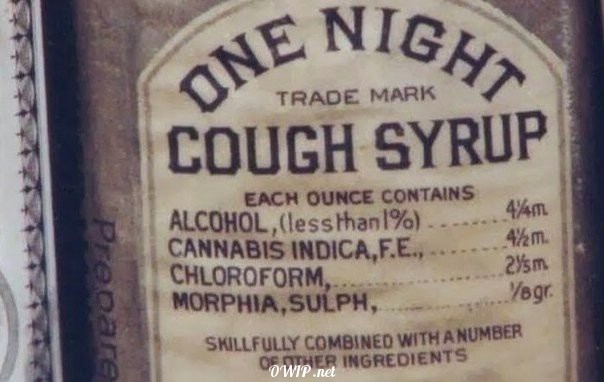 Cough syrup ingredients 100 years ago