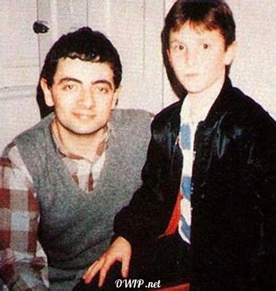 Rowan Atkinson and a young Christian Bale