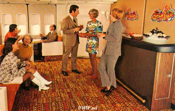 The first class of a Boeing 747 in the 70s