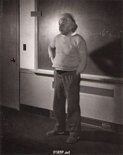 Albert Einstein giving a lecture