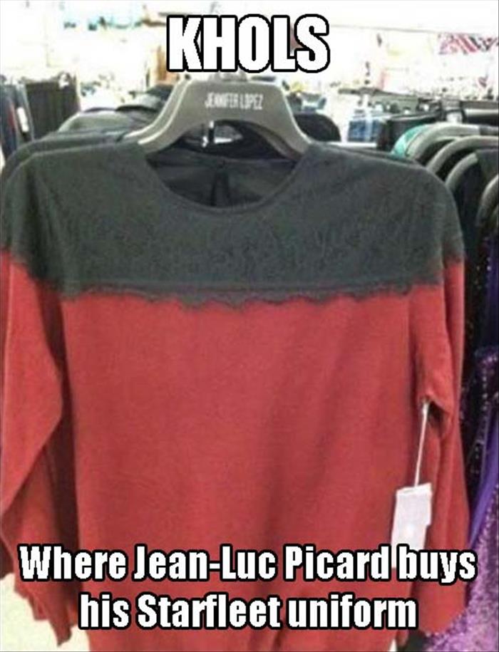 t shirt - Khols Where JeanLuc Picard buys his Starfleet uniform