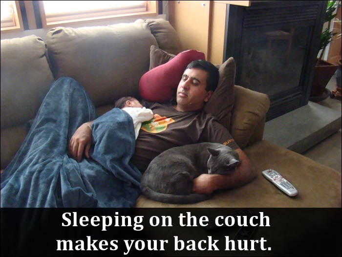 memes adults - Sleeping on the couch makes your back hurt.