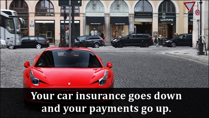 red ferrari - Lousutton Wsmpe Your car insurance goes down and your payments go up.