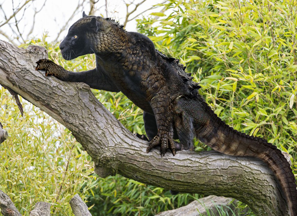 black panther animal on tree