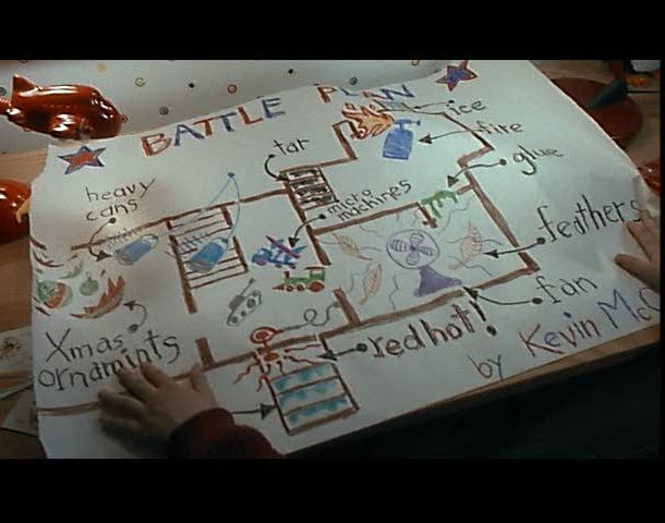 Macaulay Culkin really drew the map that he uses to set up the traps.