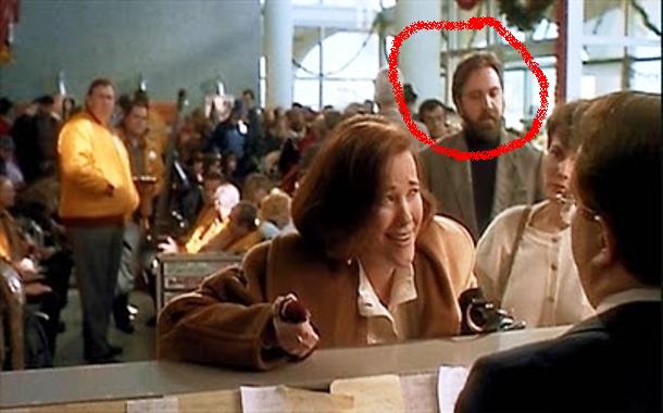 Some people believe Elvis Presley appeared in the movie. Many of those who believe that Elvis is still alive maintain that the heavily bearded man standing in the background of the scene where Kevins mother is shouting at the desk clerk is Elvis.