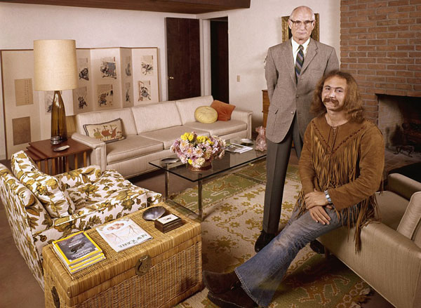 David Crosby, of Crosby, Stills, Nash  Young, sitting with his father Floyd in fathers house in California. David said he and has father had recently come to an understanding despite their differences...