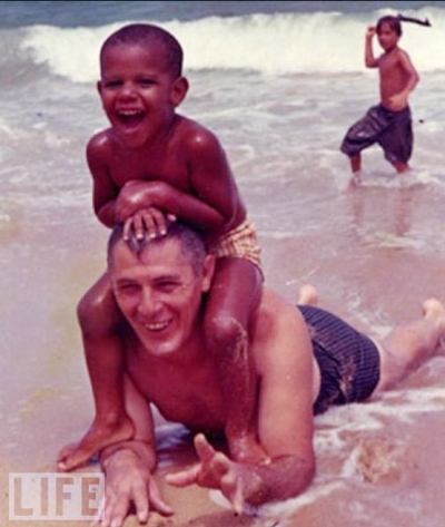 Barack Obama, 3 Years Old, With Grandfather, 1965