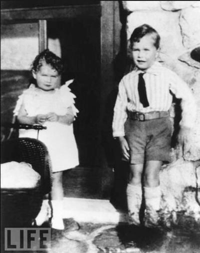 George H.W. Bush, 5 Years Old, With Sister Mercy, 1929