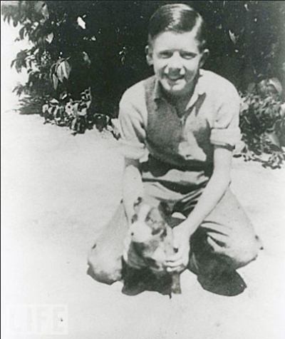 Jimmy Carter, 12 Years Old, With Dog Bozo, 1937