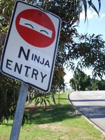 funny changed signs - Ninja Entry