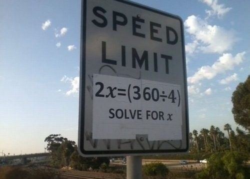 speed limit math - Speed Limit 2x Solve For X