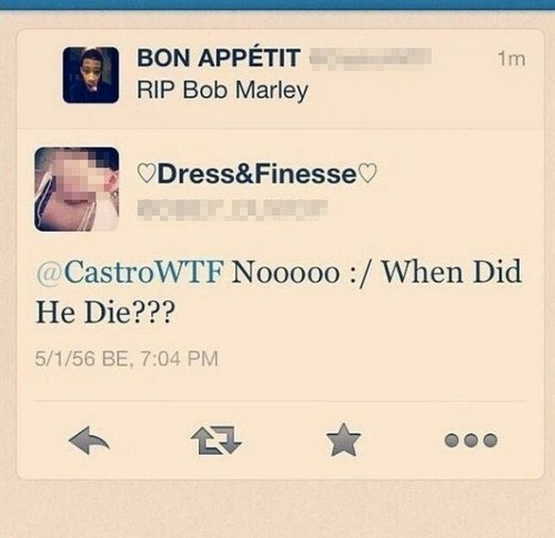 michael clifford tweets - 1m Bon Apptit Rip Bob Marley Dress&Finesse Nooooo When Did He Die??? 5156 Be,