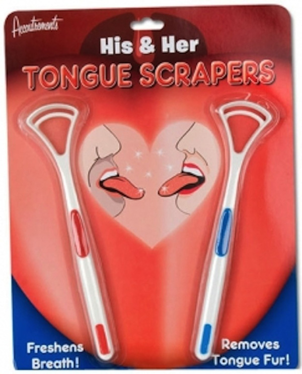 worst valentines gifts - Acutronents His & Her Tongue Scrapers Freshens Breath! Removes Tongue Fur!