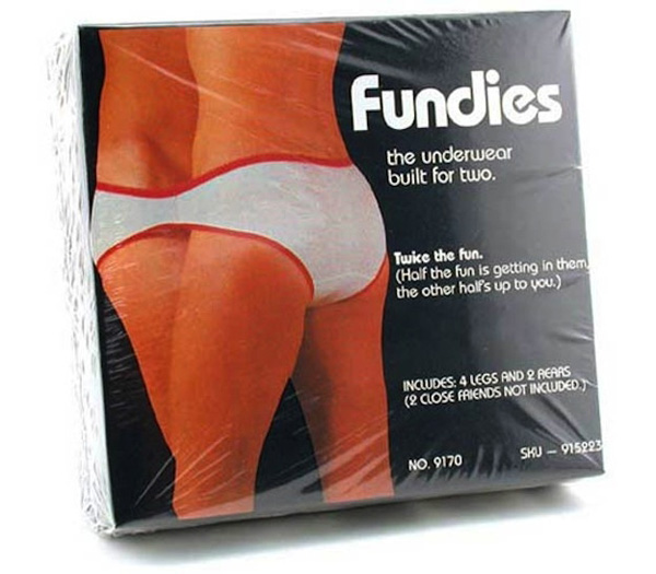 valentines day fail - fundies the underwear built for two. Twice the fun. Half the fun is getting in them the other half's up to you. Includes 4 Legs And 2 Rears 2 Close Friends Not Included Sku 915223 No. 9170