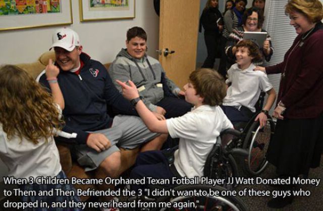 berry kids and jj watt - When 3 Children Became Orphaned Texan Fotball Player Jj Watt Donated Money to Them and Then Befriended the 3 "I didn't want to be one of these guys who dropped in, and they never heard from me again,"