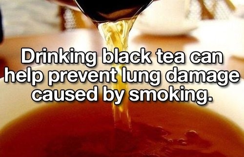 Drinking black tea can help prevent lung damage caused by smoking.