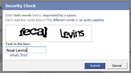 captcha full form - Security Check Enter both words below, separated by a space. Can't read the words below? Try different words or an audio captcha. fecal Levins Text in the box fecal Levins What's This? Submit Cancel