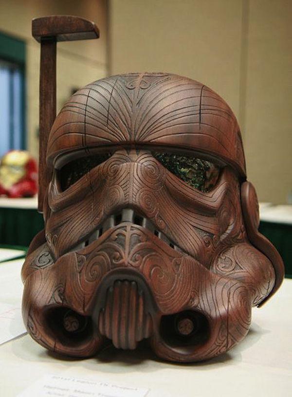 wooden stormtrooper helmet