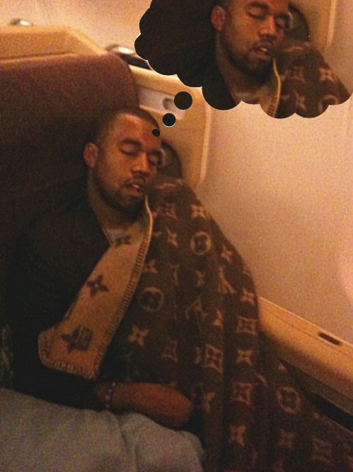 photoshop kanye west sleeping on plane